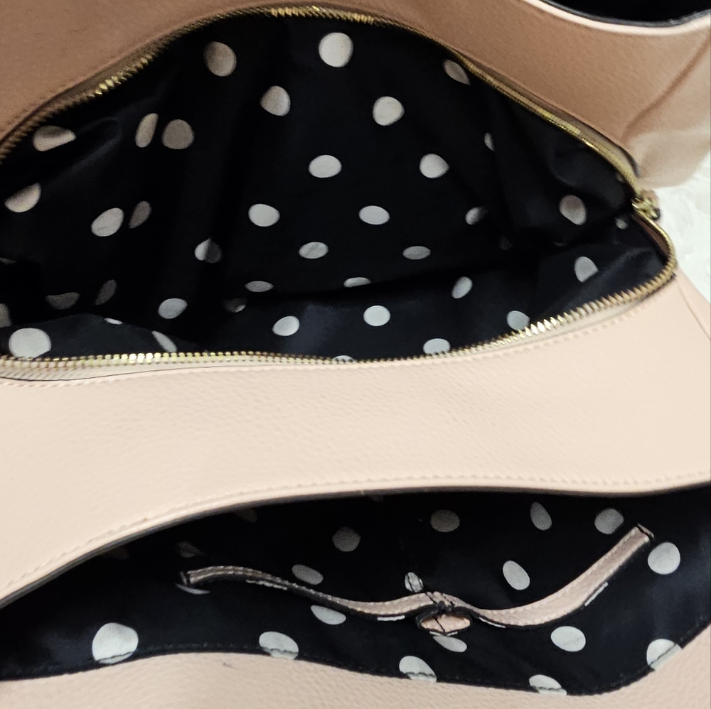 ANNE KLEIN Bags Pink EUC Satchel Handbag Polka Dot Womens Large Bag - Picture 12 of 15